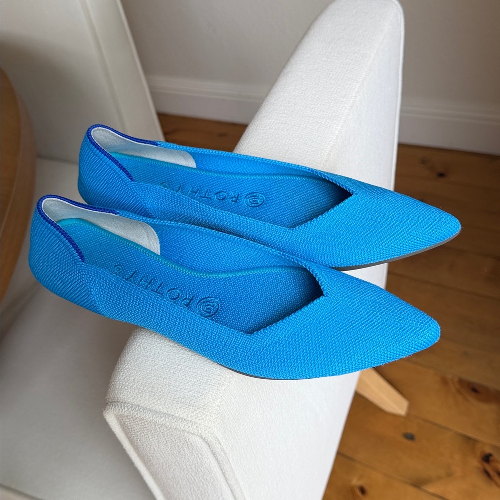 Rothy's Peacock Electric Blue The Point Size 8 - Picture 2 of 11